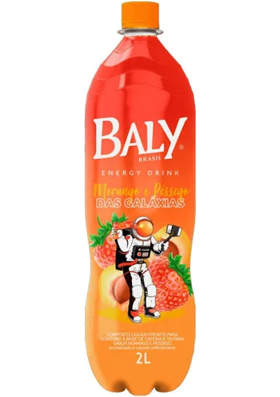 Energético Baly Morango/Pêssego PET 2 L, Baly