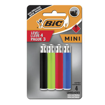 ISQUEIRO BIC MINI CART C/4, Bic