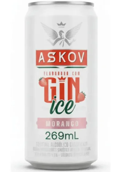 Askov Ice Gin Morango Lata 269 ml, Askov