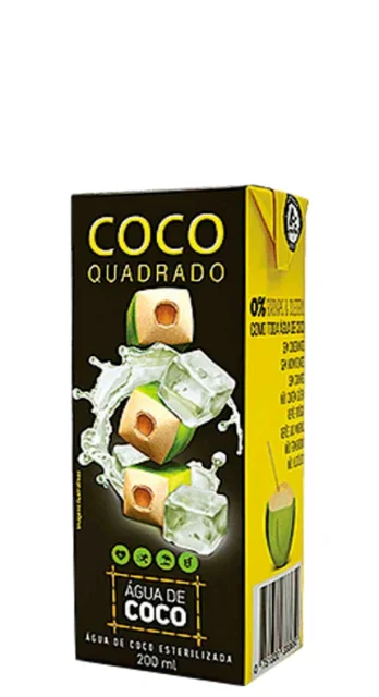 Água Coco Quadrado 200 ml, Coco Quadrado
